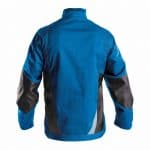 atom work jacket azure blue anthracite grey back