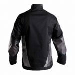atom work jacket black anthracite grey back