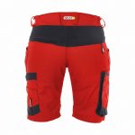 axis women work shorts with stretch red black back