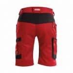 axis work shorts with stretch red black back