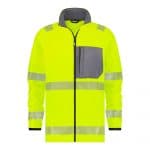 camden high visibility midlayer jacket fluo yellow cement grey front