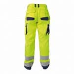 chicago high visibility work trousers with knee pockets fluo yellow navy back