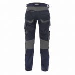 dynax women work trousers with stretch and knee pockets midnight blue anthracite grey back
