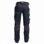 dynax work trousers with stretch and knee pockets midnight blue anthracite grey back