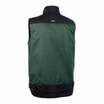 faro two tone sleeveless work jacket bottle green black back