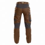 helix work trousers with stretch clay brown anthracite grey back