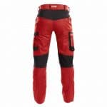 helix work trousers with stretch red black back
