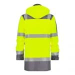 limasol high visibility parka fluo yellow cement grey back