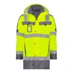 limasol high visibility parka fluo yellow cement grey front