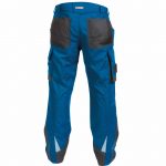 nova work trousers with knee pockets azure blue anthracite grey back