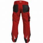 nova work trousers with knee pockets red black back