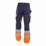 omaha high visibility work trousers navy fluo orange back