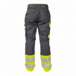 phoenix high visibility work trousers cement grey fluo yellow back