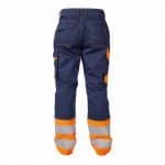 phoenix high visibility work trousers navy fluo orange back