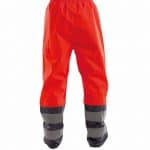 sola high visibility waterproof work trousers fluo red cement grey back