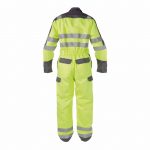 spencer multinorm high visibility overall with knee pockets fluo yellow graphite grey back