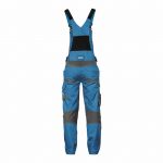 tronix brace overall with stretch and knee pockets azure blue anthracite grey back