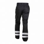 vegas work trousers with reflective tape black back