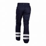 vegas work trousers with reflective tape navy back