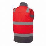 bilbao high visibility body warmer fluo red cement grey back