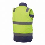 bilbao high visibility body warmer fluo yellow navy back