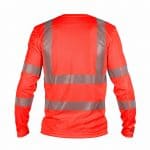 carterville high visibility uv t shirt with long sleeves fluo red back