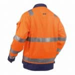 dusseldorf high visibility work jacket fluo orange navy back