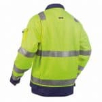 dusseldorf high visibility work jacket fluo yellow navy back