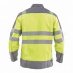 franklin multinorm high visibility work jacket fluo yellow graphite grey back