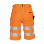 idaho high visibility work shorts fluo orange back