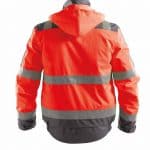 lima high visibility winter jacket fluo red cement grey back