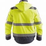 lima high visibility winter jacket fluo yellow cement grey back