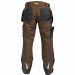 magnetic trousers with holster pockets and knee pockets clay brown anthracite grey back