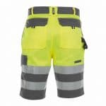 venna high visibility work shorts cement grey fluo yellow back