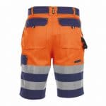 venna high visibility work shorts navy fluo orange back