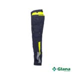 canton women work trousers with stretch and knee pockets for women midnight blue fluo yellow side
