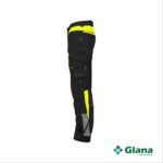 canton work trousers with stretch and knee pockets black fluo yellow side