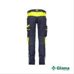 hong kong women work trousers with stretch for women midnight blue fluo yellow back