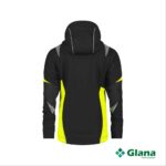 kalama women softshell jacket for women black fluo yellow back