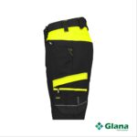 manilla women work shorts with stretch for women black fluo yellow side