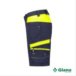 manilla women work shorts with stretch for women midnight blue fluo yellow side