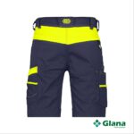 manilla work shorts with stretch midnight blue fluo yellow back