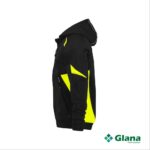 santos hooded sweatshirt black fluo yellow side